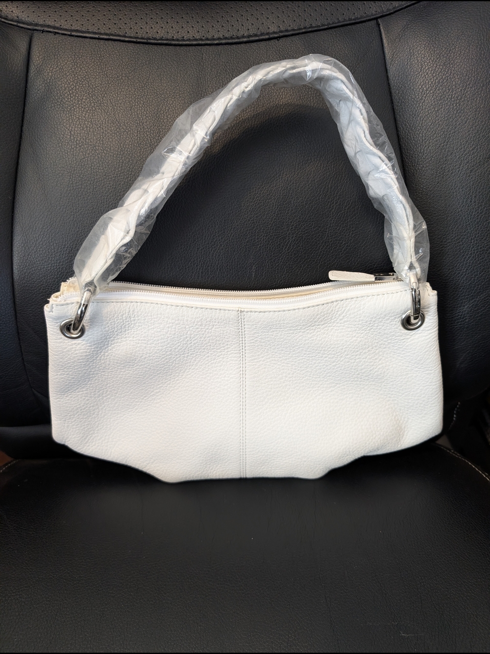 Brand New Talbots White Women's Shoulder Bag - Sleek Leather-Effect Design